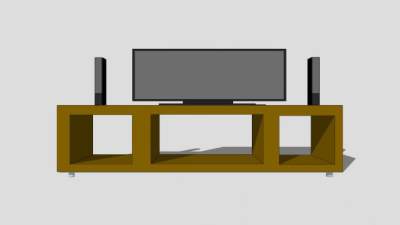 地柜式电视柜SU模型下载_sketchup草图大师SKP模型