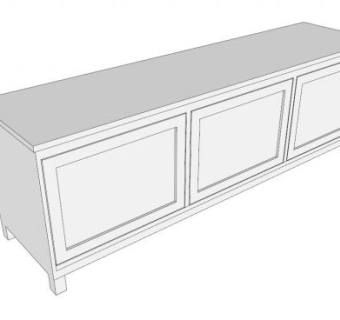 宜家白色简约电视柜SU模型下载_sketchup草图大师SKP模型