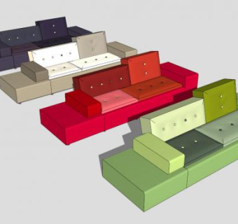 现代沙发维特拉-波尔德沙发SU模型下载_sketchup草图大师SKP模型