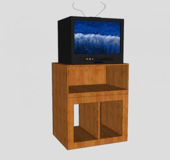 1996年代的电视柜SU模型下载_sketchup草图大师SKP模型