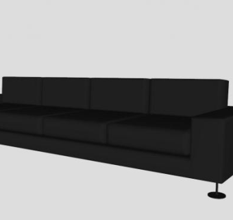 现代简约黑色沙发SU模型下载_sketchup草图大师SKP模型