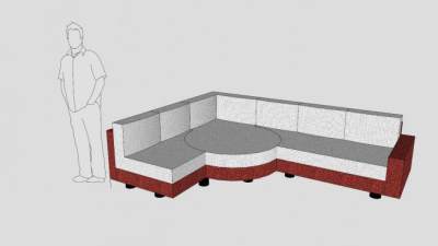 布艺沙发简易扶手沙发SU模型下载_sketchup草图大师SKP模型