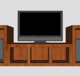 现代简约实木电视柜SU模型下载_sketchup草图大师SKP模型