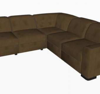 纳图兹沙发2828棕色沙发SU模型下载_sketchup草图大师SKP模型