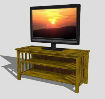 酒店电视柜SU模型下载_sketchup草图大师SKP模型