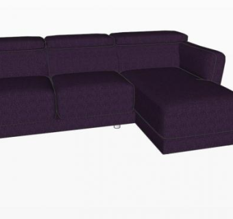 紫色沙发床纳图兹多人沙发SU模型下载_sketchup草图大师SKP模型