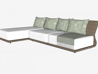 休闲沙发床沙发与躺椅SU模型下载_sketchup草图大师SKP模型