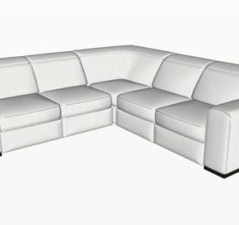 白色沙发纳图兹克莱德沙发SU模型下载_sketchup草图大师SKP模型