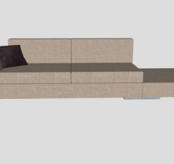 米色布艺沙发SU模型下载_sketchup草图大师SKP模型