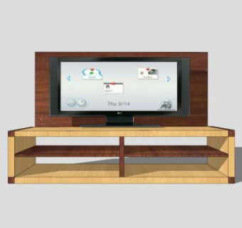 电视柜与液晶电视SU模型下载_sketchup草图大师SKP模型