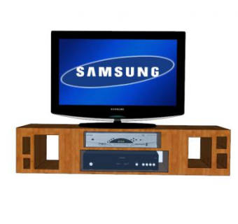 实木单层电视柜SU模型下载_sketchup草图大师SKP模型