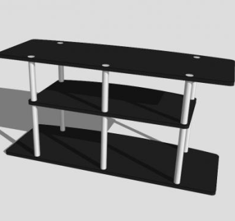 黑色多层电视柜SU模型下载_sketchup草图大师SKP模型