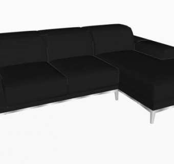 黑色现代沙发纳图兹波沙发SU模型下载_sketchup草图大师SKP模型