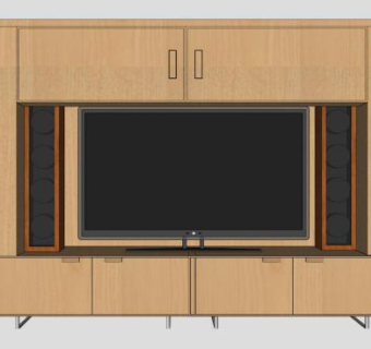现代欧式电视柜SU模型下载_sketchup草图大师SKP模型