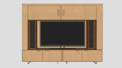 现代欧式电视柜SU模型下载_sketchup草图大师SKP模型