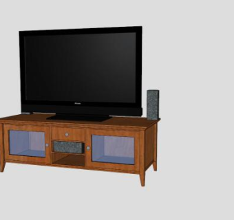 实木简约电视柜SU模型下载_sketchup草图大师SKP模型