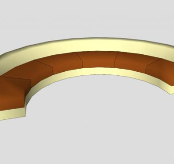 真皮沙发米黄色圆沙发SU模型下载_sketchup草图大师SKP模型