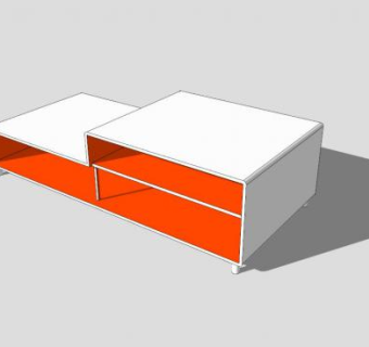 简约现代白色电视柜SU模型下载_sketchup草图大师SKP模型