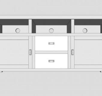 无油漆的电视柜SU模型下载_sketchup草图大师SKP模型