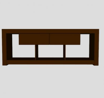 奈良棕色电视柜SU模型下载_sketchup草图大师SKP模型
