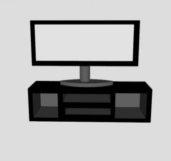 黑色实木电视柜SU模型下载_sketchup草图大师SKP模型