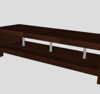 长形实木电视柜SU模型下载_sketchup草图大师SKP模型