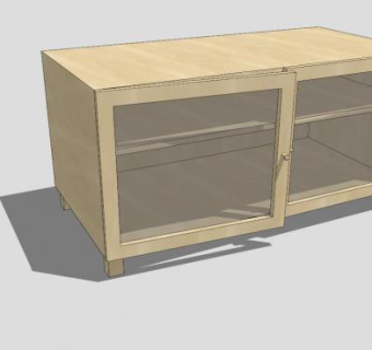 玻璃门电视柜SU模型下载_sketchup草图大师SKP模型