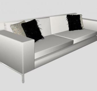 布艺沙发白色Canape沙发SU模型下载_sketchup草图大师SKP模型