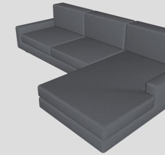 灰色多人沙发转角沙发SU模型下载_sketchup草图大师SKP模型