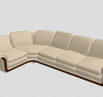米白色转角沙发SU模型下载_sketchup草图大师SKP模型