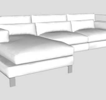 真皮沙发白色沙发SU模型下载_sketchup草图大师SKP模型