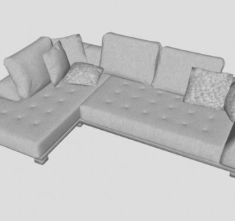 欧式沙发灰色沙发椅SU模型下载_sketchup草图大师SKP模型