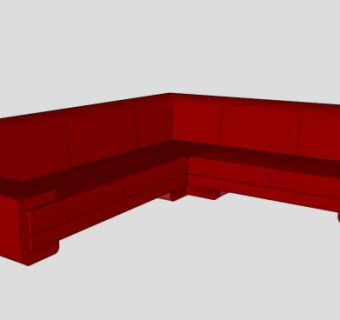 红色角落沙发SU模型下载_sketchup草图大师SKP模型
