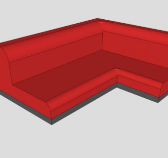 转角沙发红色SU模型下载_sketchup草图大师SKP模型