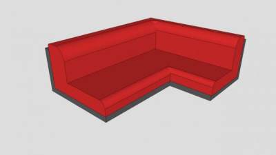 转角沙发红色SU模型下载_sketchup草图大师SKP模型