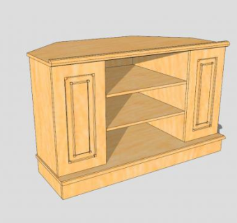 可以放在角落里电视柜SU模型下载_sketchup草图大师SKP模型