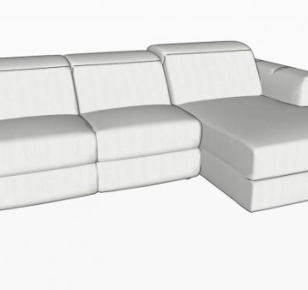纳图兹白色现代沙发SU模型下载_sketchup草图大师SKP模型