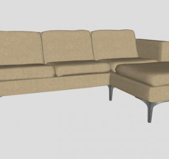 仿麂皮角沙发SU模型下载_sketchup草图大师SKP模型