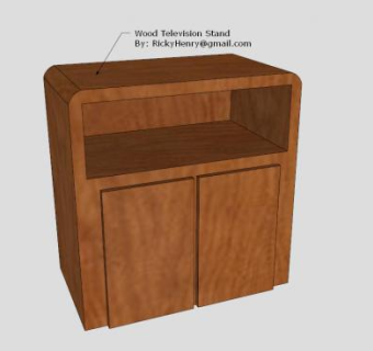 实木简约电视站SU模型下载_sketchup草图大师SKP模型