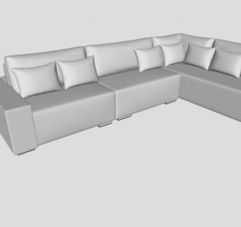 修订白色沙发SU模型下载_sketchup草图大师SKP模型