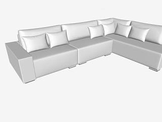 修订白色沙发SU模型下载_sketchup草图大师SKP模型