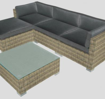 花园休闲沙发套装(低聚)SU模型下载_sketchup草图大师SKP模型