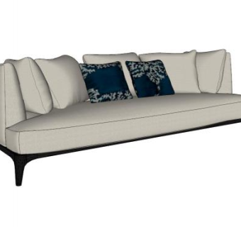 简欧沙发米色休闲沙发SU模型下载_sketchup草图大师SKP模型