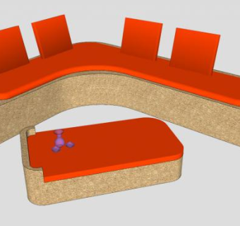 休闲沙发橙组SU模型下载_sketchup草图大师SKP模型