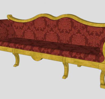 美式沙发镀金小沙发SU模型下载_sketchup草图大师SKP模型