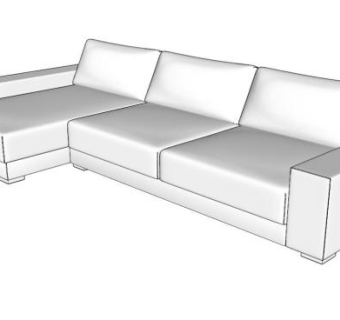 现代沙发白色扶手椅SU模型下载_sketchup草图大师SKP模型