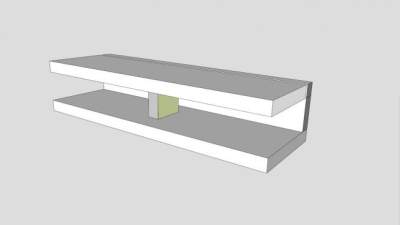 现代纯白色电视柜SU模型下载_sketchup草图大师SKP模型