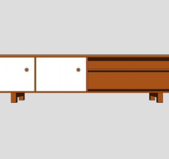 长方形电视柜SU模型下载_sketchup草图大师SKP模型
