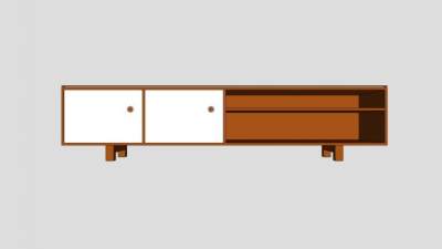 长方形电视柜SU模型下载_sketchup草图大师SKP模型