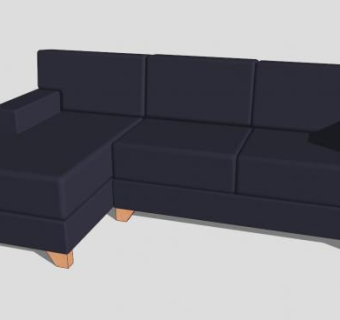 黑色沙发扶手椅SU模型下载_sketchup草图大师SKP模型